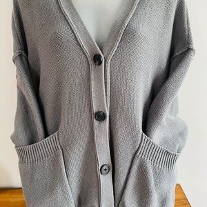 Paper Label Grey Cardigan